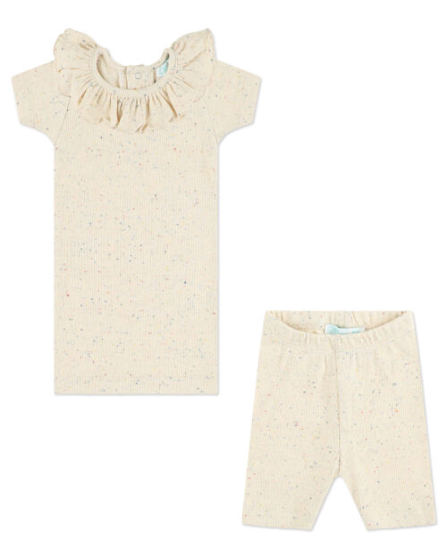 חולצה ומכנס ריב שרוול קצר - מלמלה